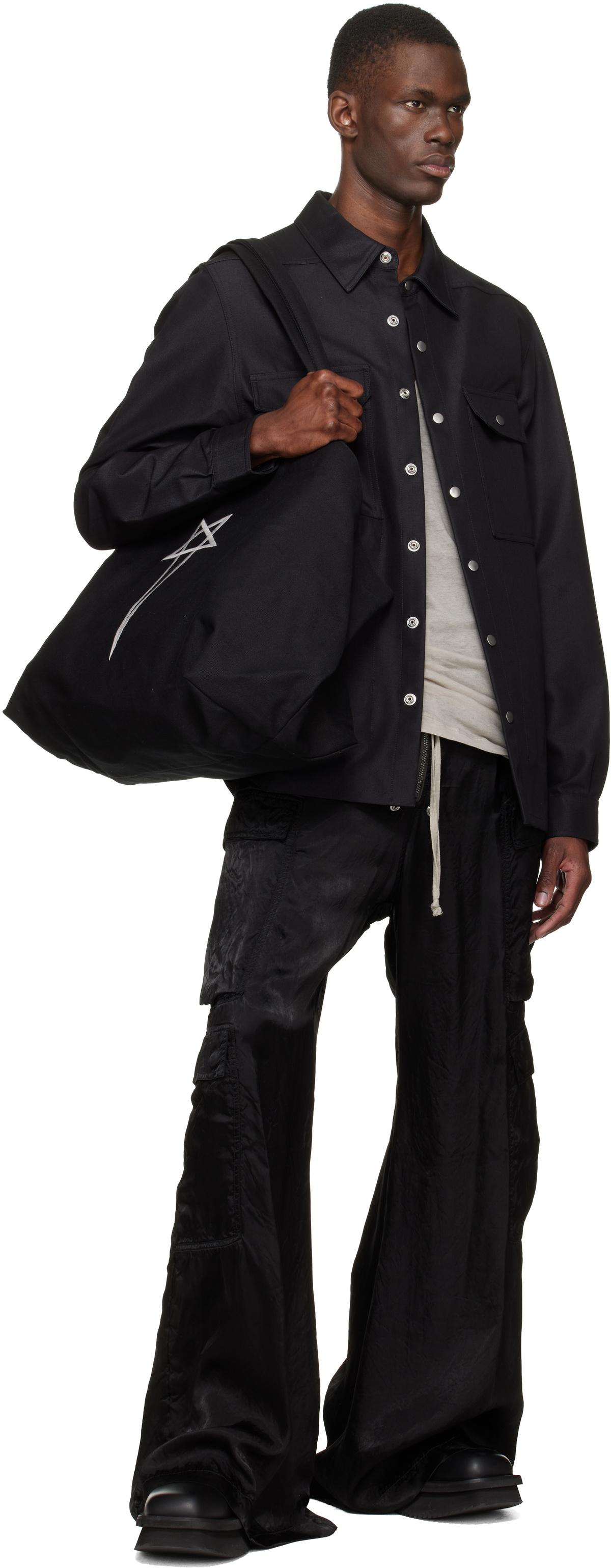Rick Owens Black Temple Low Factory Beatle Chelsea Boots