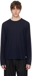 Jil Sander Navy Printed Long Sleeve T-Shirt