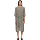 Sara Lanzi Black and White Check Balloon Sleeve Dress