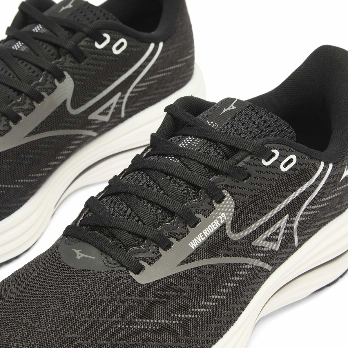 Mizuno Men's Running Wave Rider 29 Sneaker in Black Sand/Quiet Shade/Black
