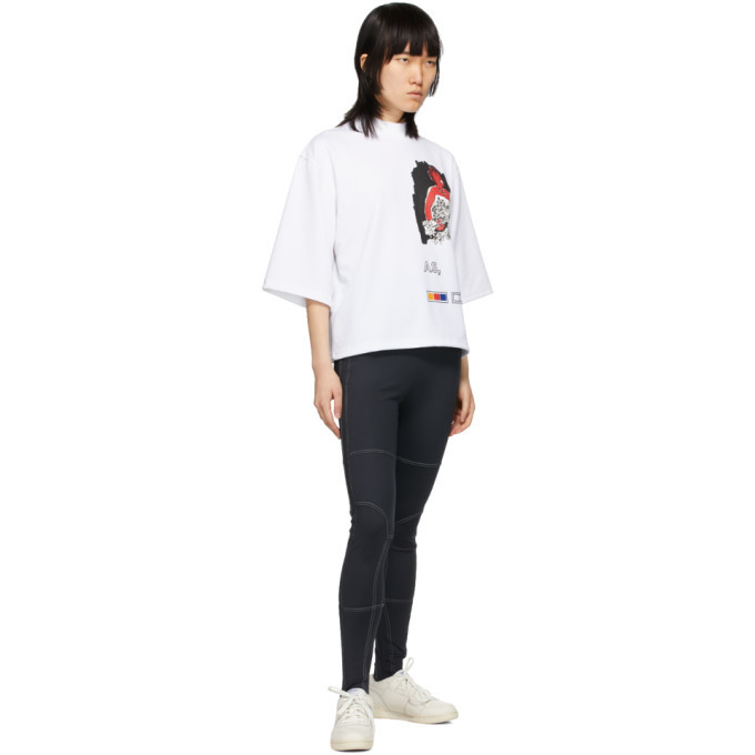 Pyer Moss White Mock Neck Ponte T-Shirt