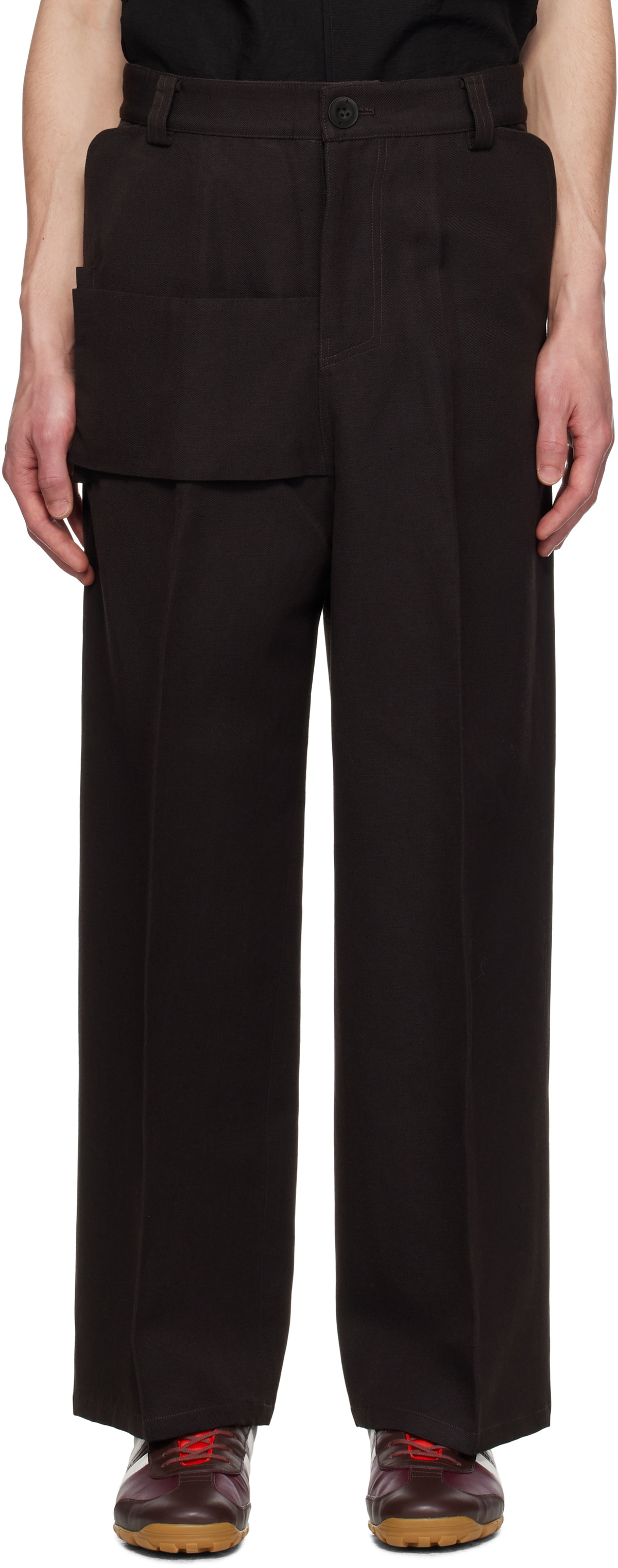 pet-tree-kor Navy Resonance Pleat Trousers pet-tree-kor