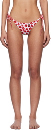 Versace Underwear White & Red Strawberry Garden Bikini Bottom