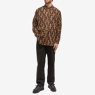 Blue Blue Japan Men's Nagashi Juji Cross Pattern Shirt in Brown