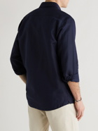 Orlebar Brown - Caspian Cotton and Linen-Blend Half-Placket Shirt - Blue