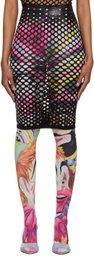FAL-ASH Black Lasercut Midi Skirt