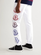 Moncler - Tapered Logo-Print Cotton-Jersey Sweatpants - White