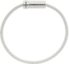 Le Gramme Silver 'Le 9 Grammes' Vertical Guilloche Cable Bracelet