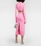 David Koma Crystal-embellished midi skirt