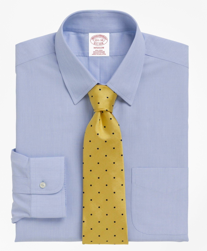 Photo: Brooks Brothers Men's Madison Relaxed-Fit Dress Shirt, Non-Iron Tab Collar | Light Blue