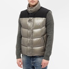 Moncler Men's Leschaux Removable Sleeve Down Jacket in Grey/Black