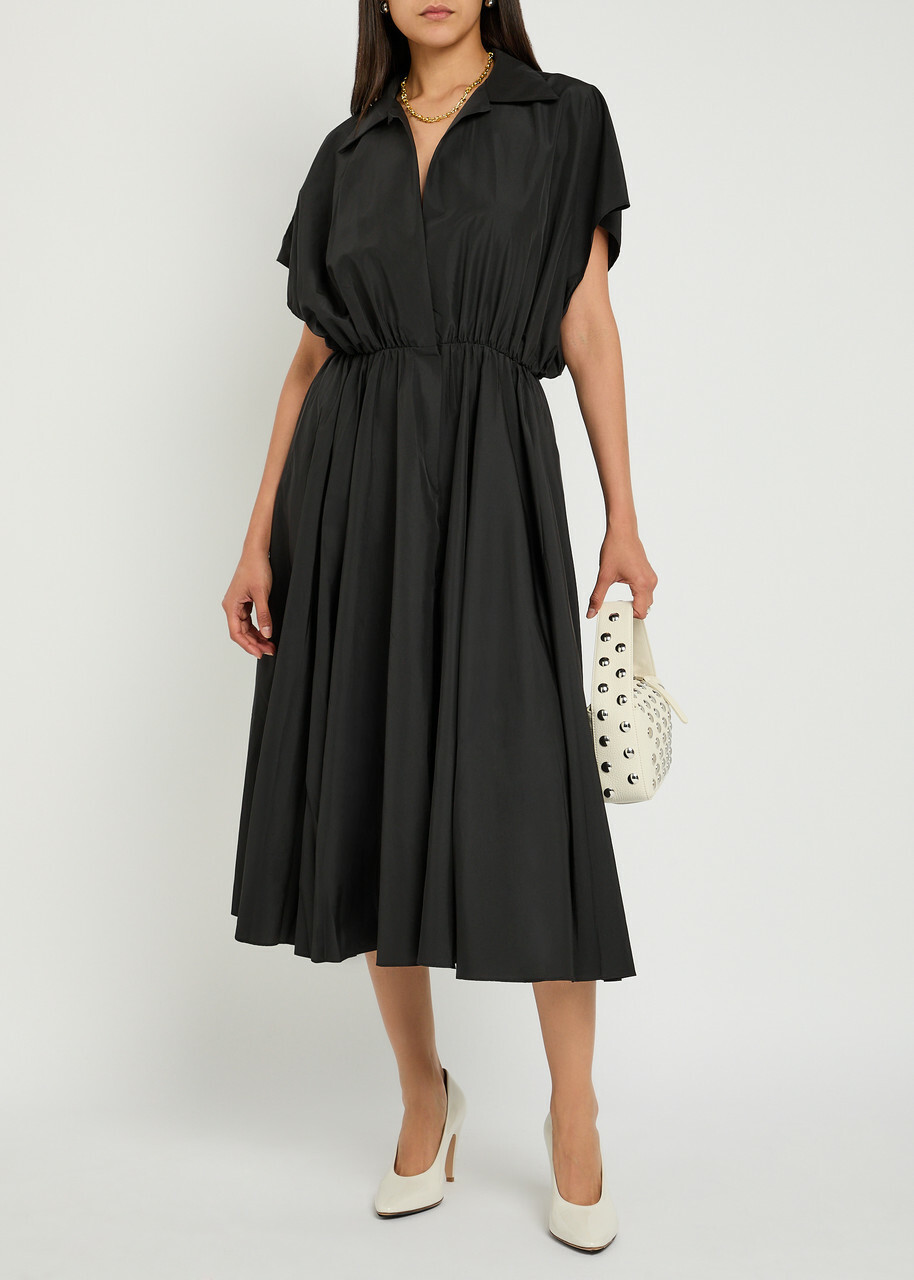 Norma Kamali Shell Midi Shirt Dress Black