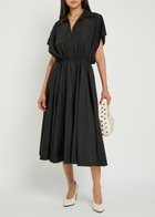 Norma Kamali Shell Midi Shirt Dress Black