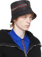 Alexander McQueen Black Graffiti Logo Bucket Hat