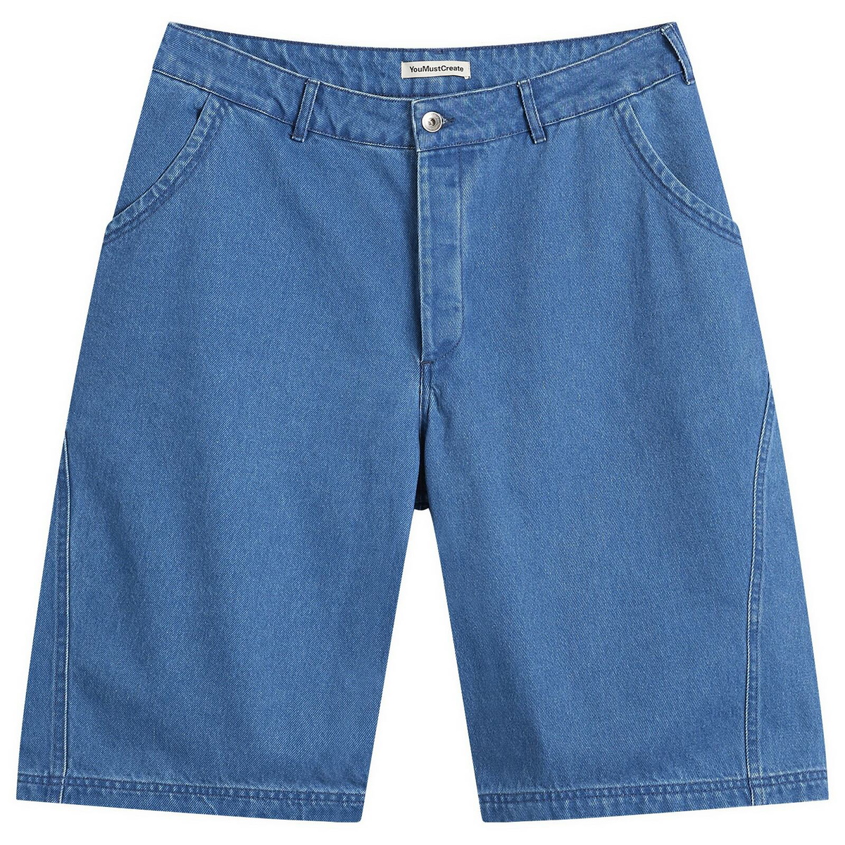 YMC Men's 90'S Denim Twisted Shorts in Indigo