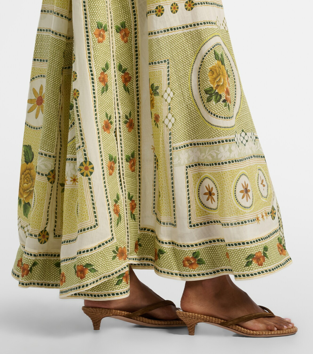 Alémais Dixie belted printed ramie shirt dress