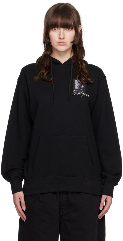 Photo: Yohji Yamamoto Black Embroidered Hoodie