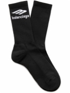Balenciaga - Logo-Jacquard Cotton-Blend Socks - Black