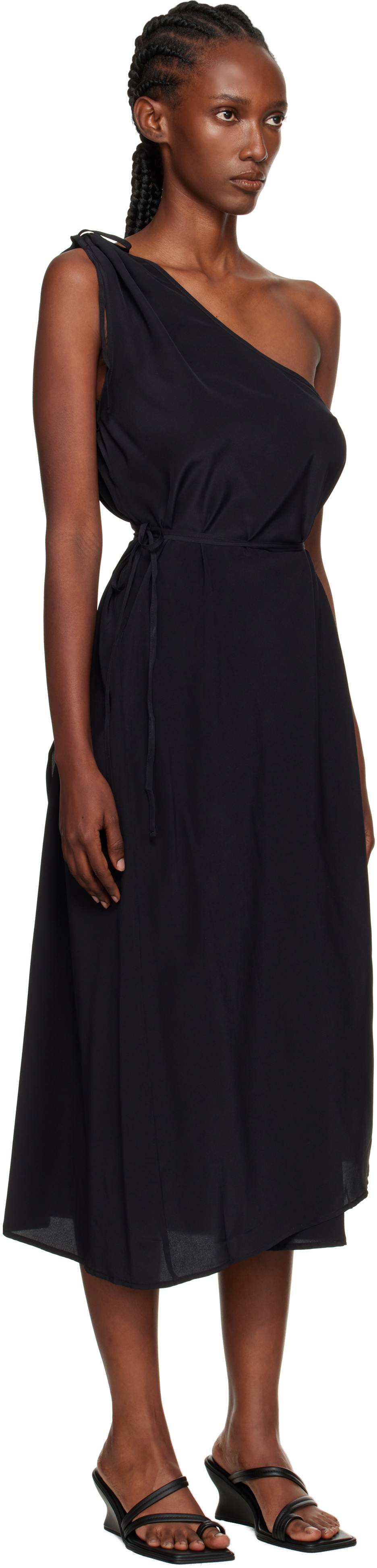 Baserange Black View Midi Dress