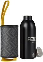 Fendi Grey & Yellow 'Forever Fendi' Flask Holder