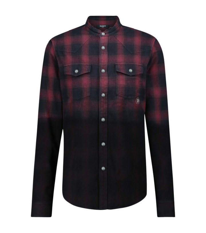 Photo: Balmain - Cotton flannel checked shirt