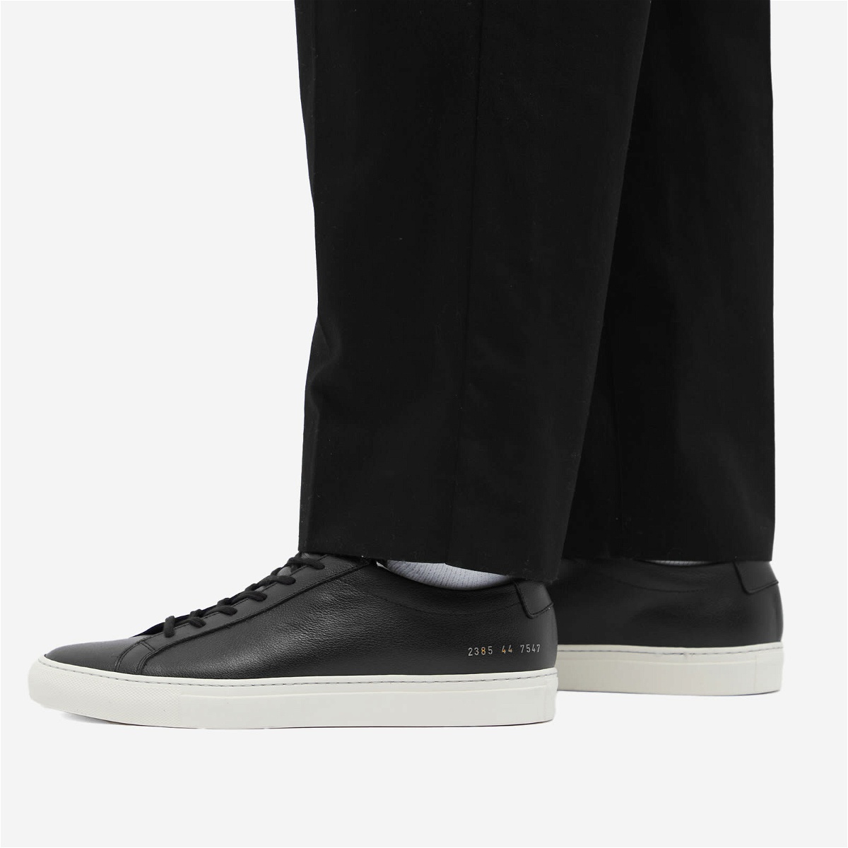 Common Projects Men's Original Achilles Low Contrast Sole Sneakers in Black