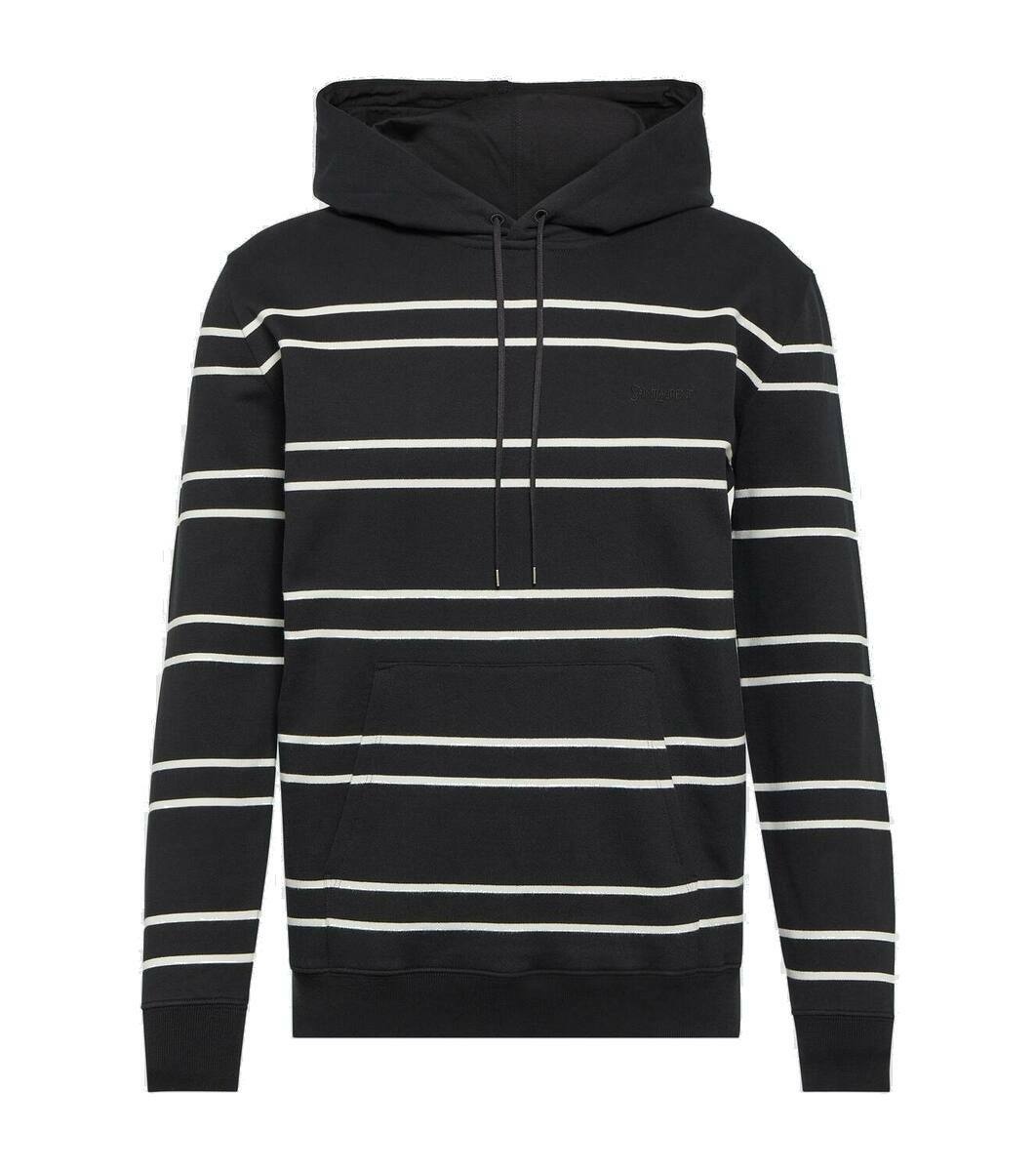 Photo: Saint Laurent Striped cotton fleece hoodie