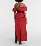 Alexander McQueen Gathered asymmetric faille gown