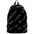 Balenciaga Black Faux-Fur Diagonal Everyday Backpack