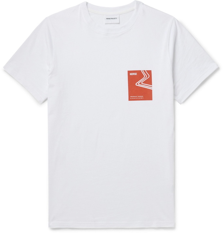 Photo: Norse Projects - Niels Printed Cotton-Jersey T-Shirt - White