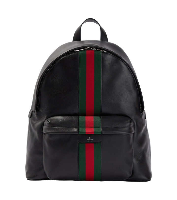 Photo: Gucci Web Stripe leather backpack