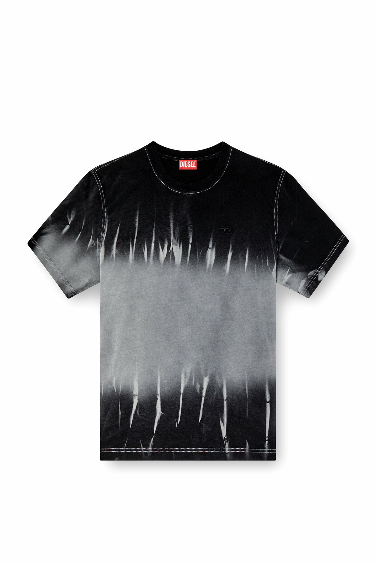 DIESEL ディーゼル T-Cranet-LS tie-dye T-shirt Diesel White & Gray T-Crane-Ls-S4 T-shirt Diesel