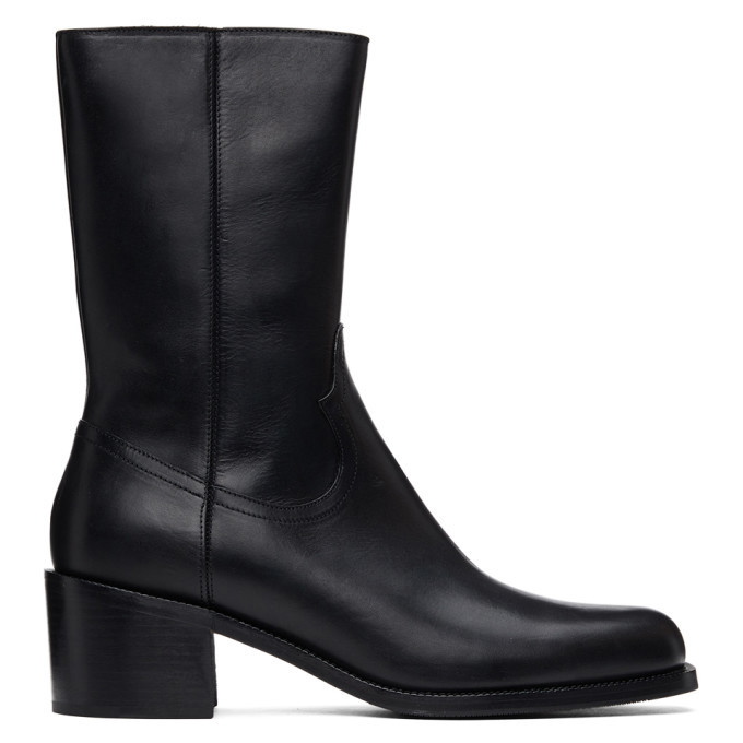Photo: Dries Van Noten Black Leather Zip-Up Boots