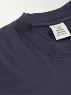VETEMENTS - Oversized Distressed Appliquéd Cotton-Jersey T-Shirt - Blue