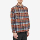 Eastlogue Men's M65 Shirt Jacket in Blue/Orange Check