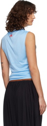 Martine Rose Blue Shrunken Stretch Football Vest Tank Top