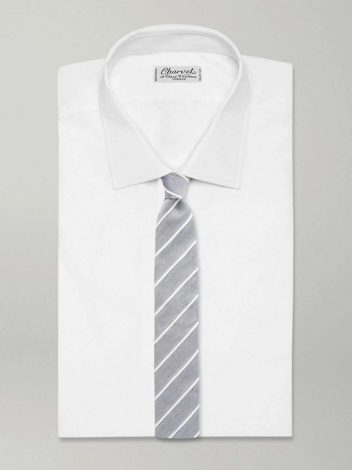 Richard James - Striped Silk and Linen-Blend Gabardine Neck Tie