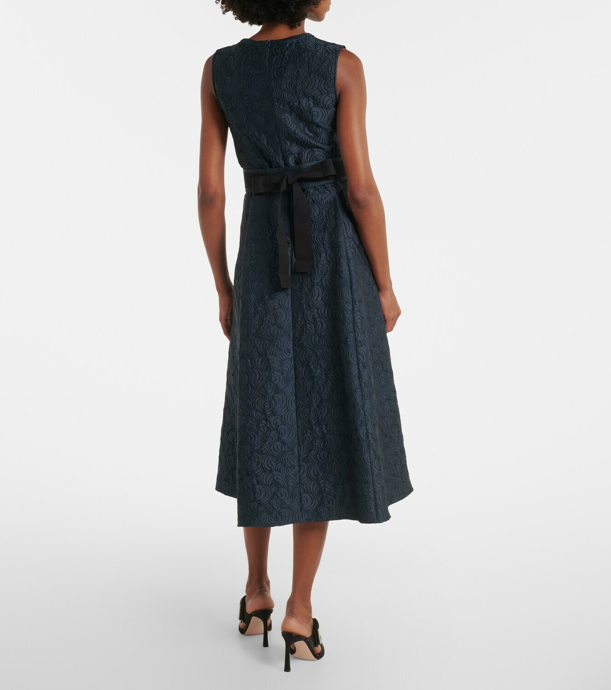 'S Max Mara Belted jacquard midi dress