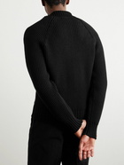 TOM FORD - Ribbed Wool and Cashmere-Blend Cardigan - Black