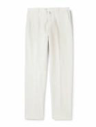 Kiton - Tapered Lyocell-Blend Twill Trousers - Neutrals