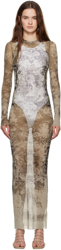 Photo: Jean Paul Gaultier Beige 'The Long Médaillon' Maxi Dress