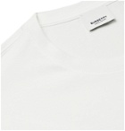 BURBERRY - Logo-Embroidered Cotton-Jersey T-Shirt - White