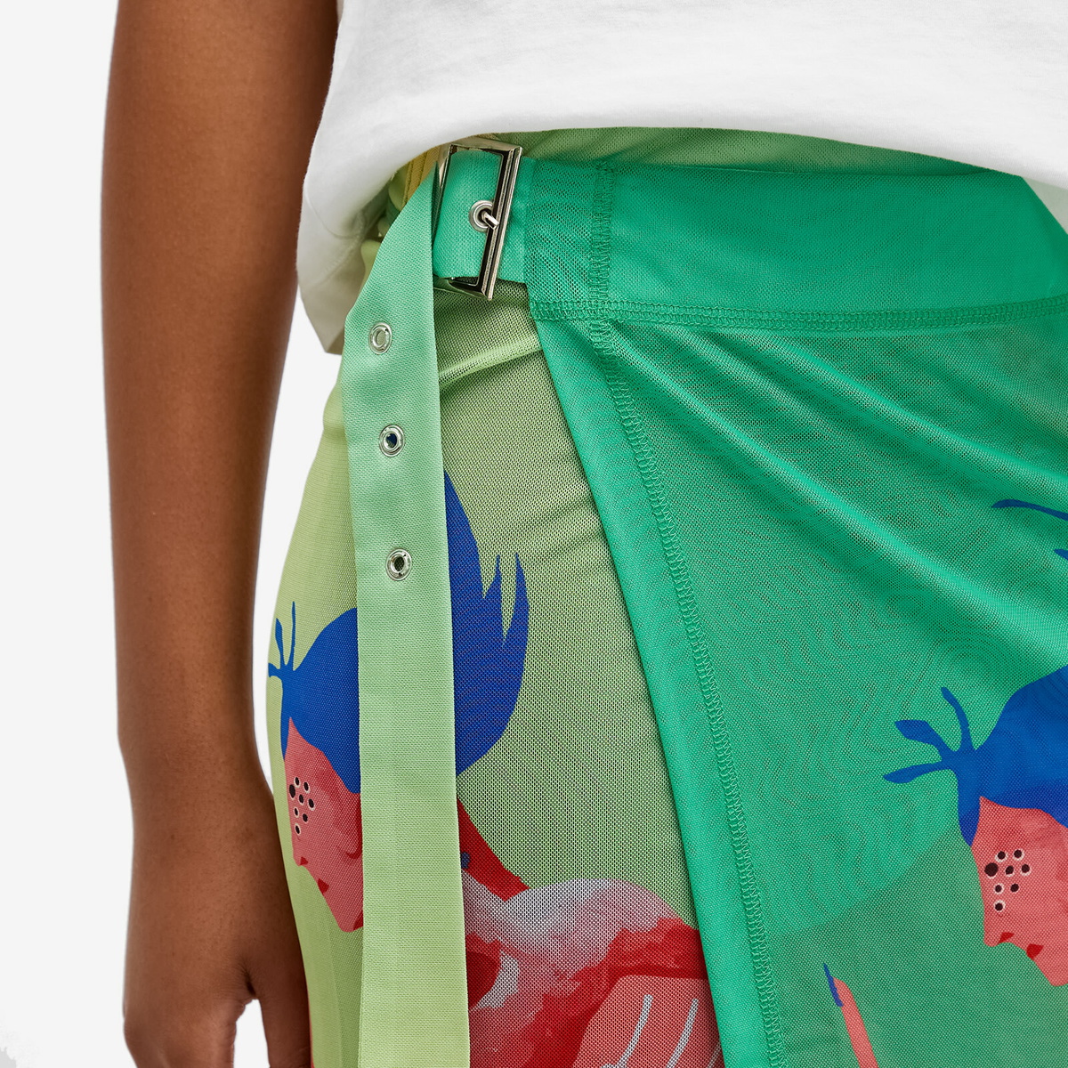が大特価！ Charles Jeffrey Women's Mesh Wrap Skirt in Green Ombre スカート