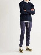 BEAMS PLUS - Cable-Knit Cotton and Hemp-Blend Sweater - Blue - XL