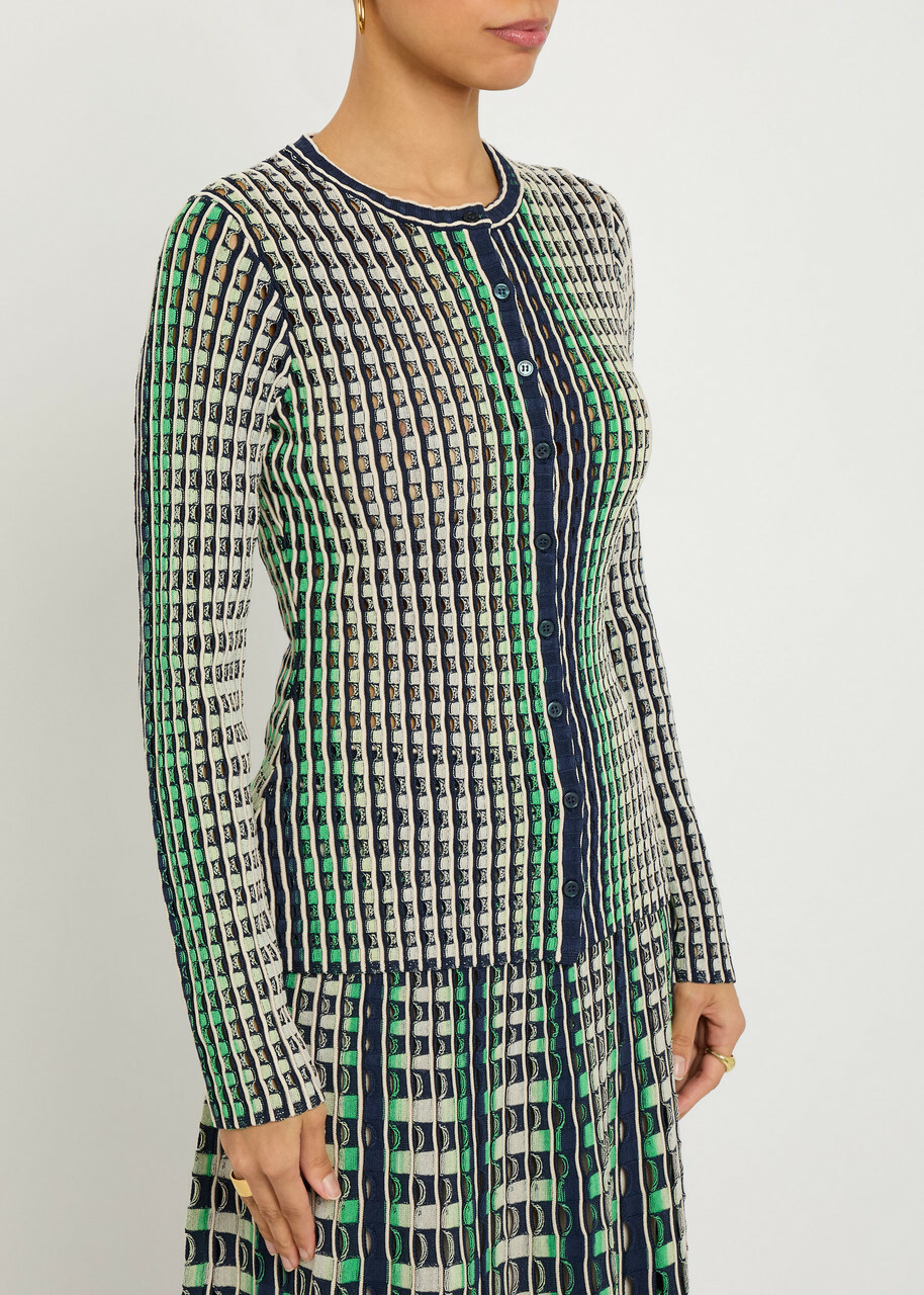 Simkhai Mabel Textured Cut-out Knit top Blue