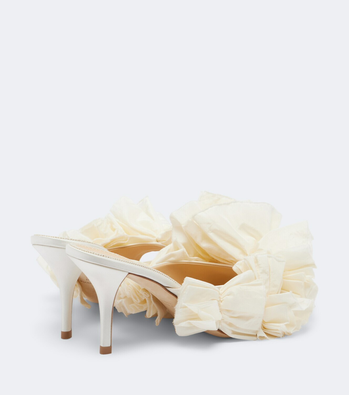 Magda Butrym Floral-appliqué satin mules