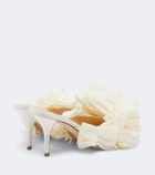 Magda Butrym Floral-appliqué satin mules