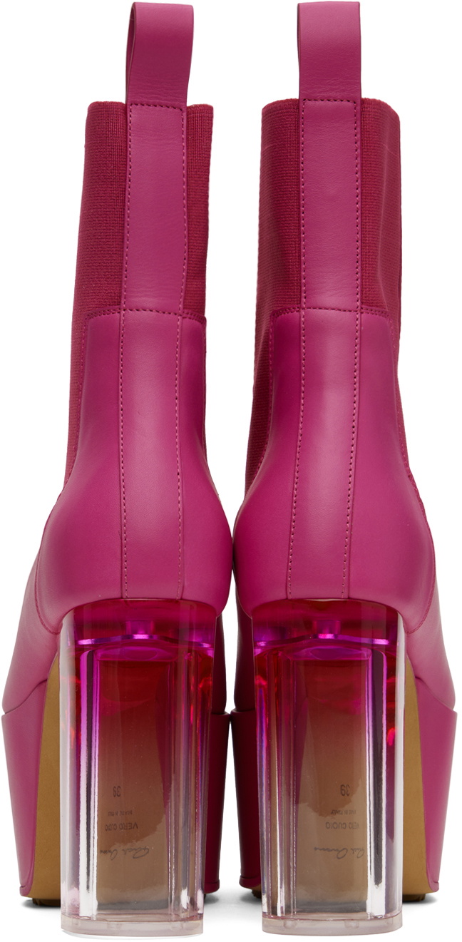 Rick Owens Pink Minimal Grill Platform Chelsea Boots Rick Owens