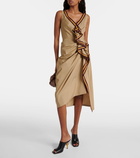 Dries Van Noten Gathered cotton midi dress