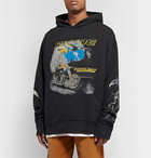 Rhude - Oversized Printed Loopback Cotton-Jersey Hoodie - Black